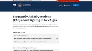 Frequently Asked Questions (FAQ) about Signing In to VA.gov