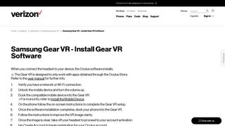 Samsung Gear VR - Install Gear VR Software | Verizon Wireless
