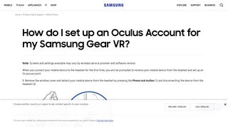 How do I set up an Oculus Account for my Samsung Gear VR ...