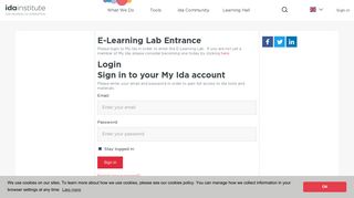 Ida Institute: E-Learning Login Entrance