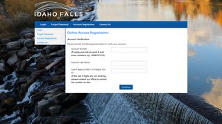Account Registration - City of Idaho Falls | Utilities Portal