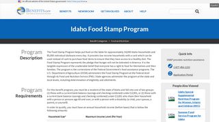 Idaho Food Stamp Program | Benefits.gov