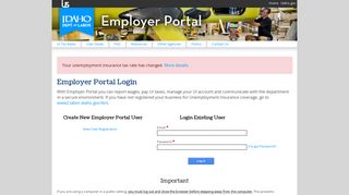 Employer Portal Login - Idaho Department of Labor - Idaho.gov