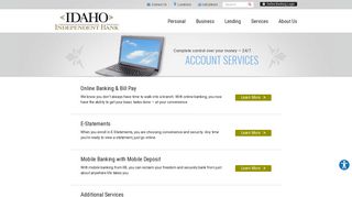 Account Services | Idaho Independent Bank | Boise, ID - Nampa, ID ...