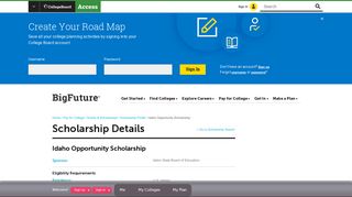 Idaho State Board Of Education/Idaho Opportunity Scholarship