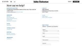 Customer Service | Idaho Statesman