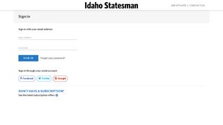 Sign in - Idaho Statesman