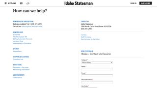 Subscription & Delivery Info | Idaho Statesman