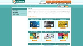 Debit Cards | IDBI Bank Debit Cards
