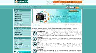 Credit Card Payment Options - IDBI Bank
