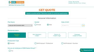 GET QUOTE - IDBI Federal
