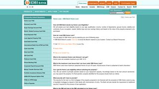 Home Loan FAQ - IDBI Bank
