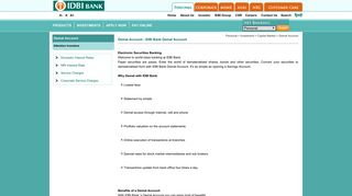 Demat Account - IDBI Bank Demat Account