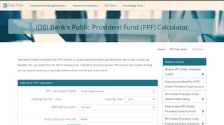 IDBI Bank Public Provident Fund (PPF) Calculator | Daily Tools