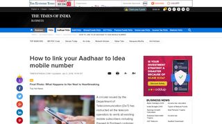 How to link your Aadhaar to Idea mobile number - Times of India