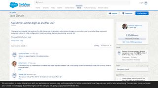 Salesforce1 Admin login as another user - Ideas - Salesforce ...
