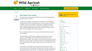 Admin login to user account – Wild Apricot Forums