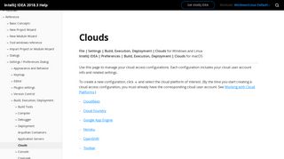Clouds - Help | IntelliJ IDEA - JetBrains
