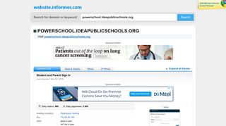 powerschool.ideapublicschools.org at WI. Student and Parent Sign In