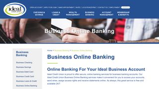 Business Online Banking - Ideal Credit Union