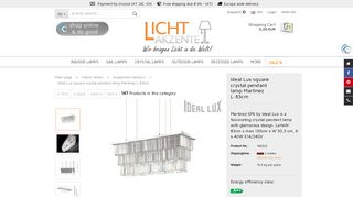 Ideal Lux Martinez crystal pendant lamp SP6 - Lichtakzente.at