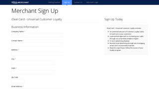 Sign Up | iDeal Merchant - iDeal Card