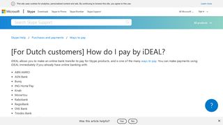 [For Dutch customers] How do I pay by iDEAL? | Skype Support