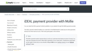iDEAL payment provider with Mollie · Shopify Help Center