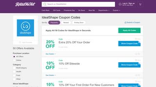 20% Off IdealShape Coupon, Promo Codes - RetailMeNot