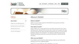 iDebit | FAQs