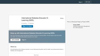International Diabetes Educator E-Learning IDEEL | LinkedIn