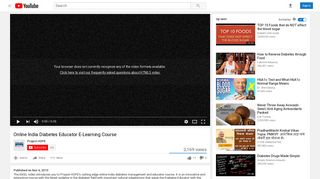 Online India Diabetes Educator E-Learning Course - YouTube