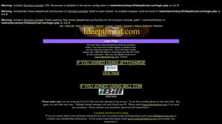 Ideepthroat.com-Members Area Login Page