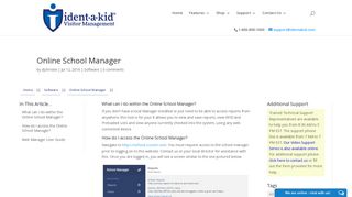 Online School Manager - Ident-A-Kid Support