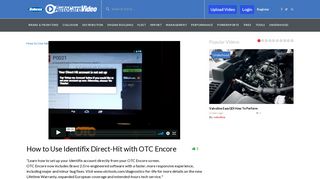 How to Use Identifix Direct-Hit with OTC Encore - AutoCareVideo