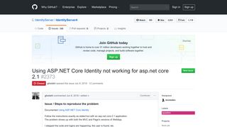 Using ASP.NET Core Identity not working for asp.net core 2.1 - GitHub