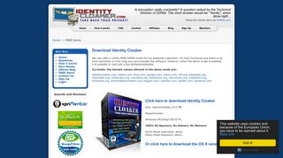 Download FREE DEMO Version of Identity Cloaker!