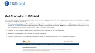 IDShield Activation Instructions - LegalShield Connect