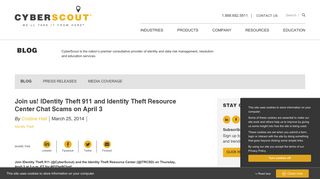 Join us! IDentity Theft 911 and Identity Theft Resource Center Chat ...