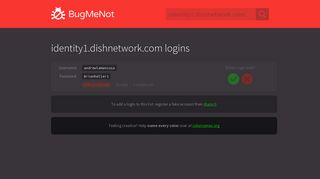 identity1.dishnetwork.com logins - BugMeNot