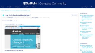 How do I sign in to IdentityNow? |Compass - SailPoint Community