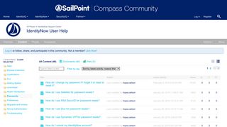 Space: IdentityNow User Help |Compass - SailPoint Community