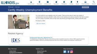 Certify Weekly Unemployment Benefits - Illinois.gov