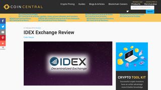 IDEX Exchange Review - CoinCentral