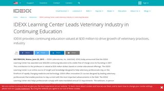 IDEXX Learning Center Leads Veterinary Industry in Continuing ...