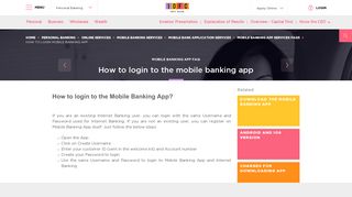 how to login mobile banking app - IDFC Bank