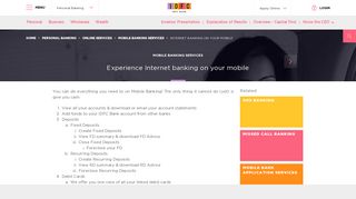 Internet Banking on Mobile – IDFC Bank