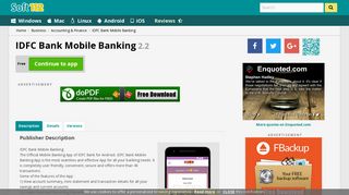 IDFC Bank Mobile Banking 2.2 Free Download