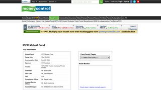 IDFC Mutual Fund - Moneycontrol