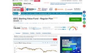 IDFC Sterling Value Fund - Regular Plan NAV: IDFC Sterling Value ...